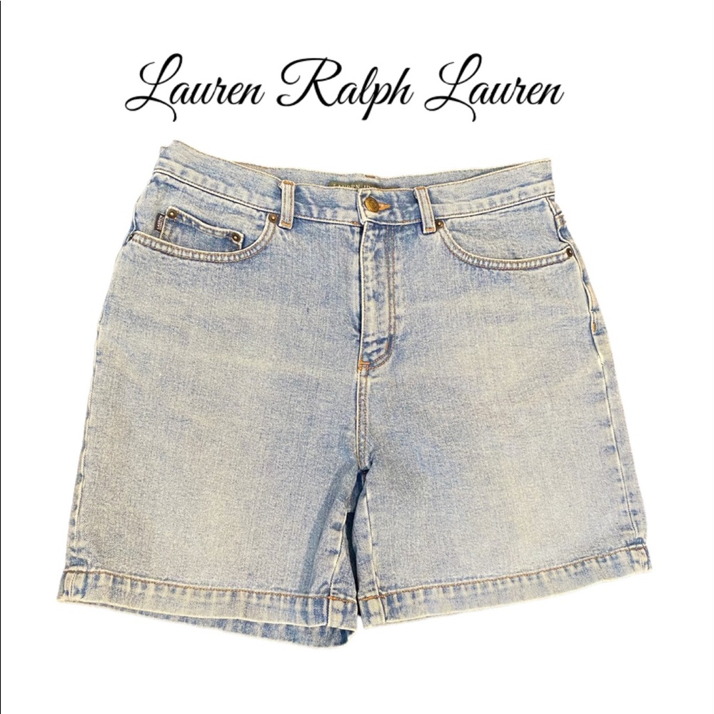 Lauren Ralph Lauren High Rise Light Wash Denim Shorts Size 8